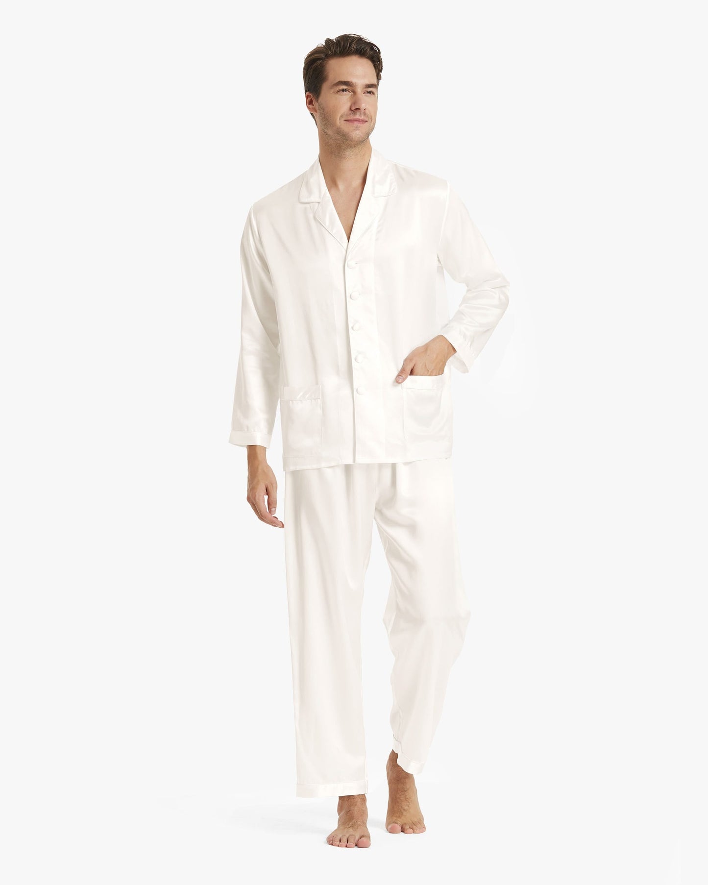 Long Silk Pajamas Set for Men