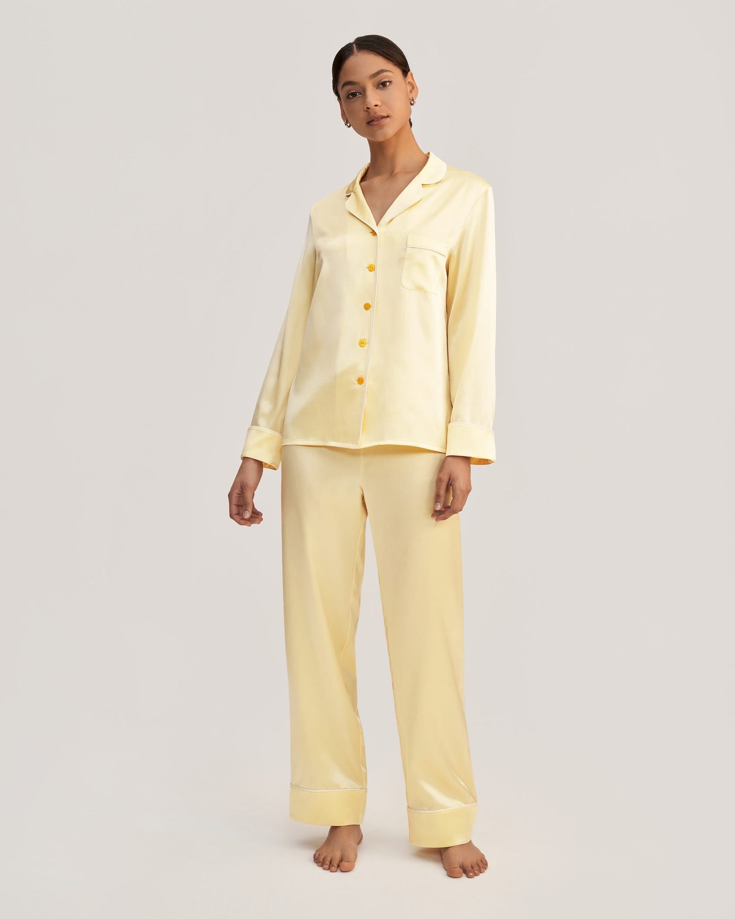 Golden Cocoon Silk Satin Pajama Set