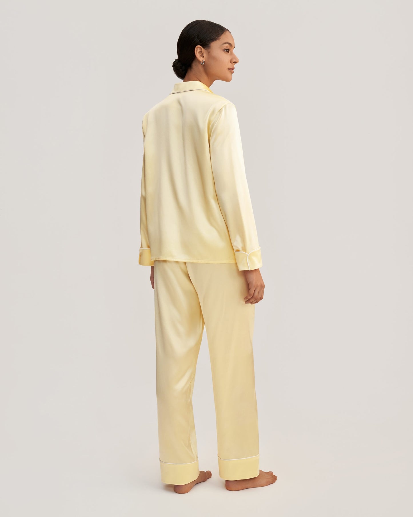 Golden Cocoon Silk Satin Pajama Set