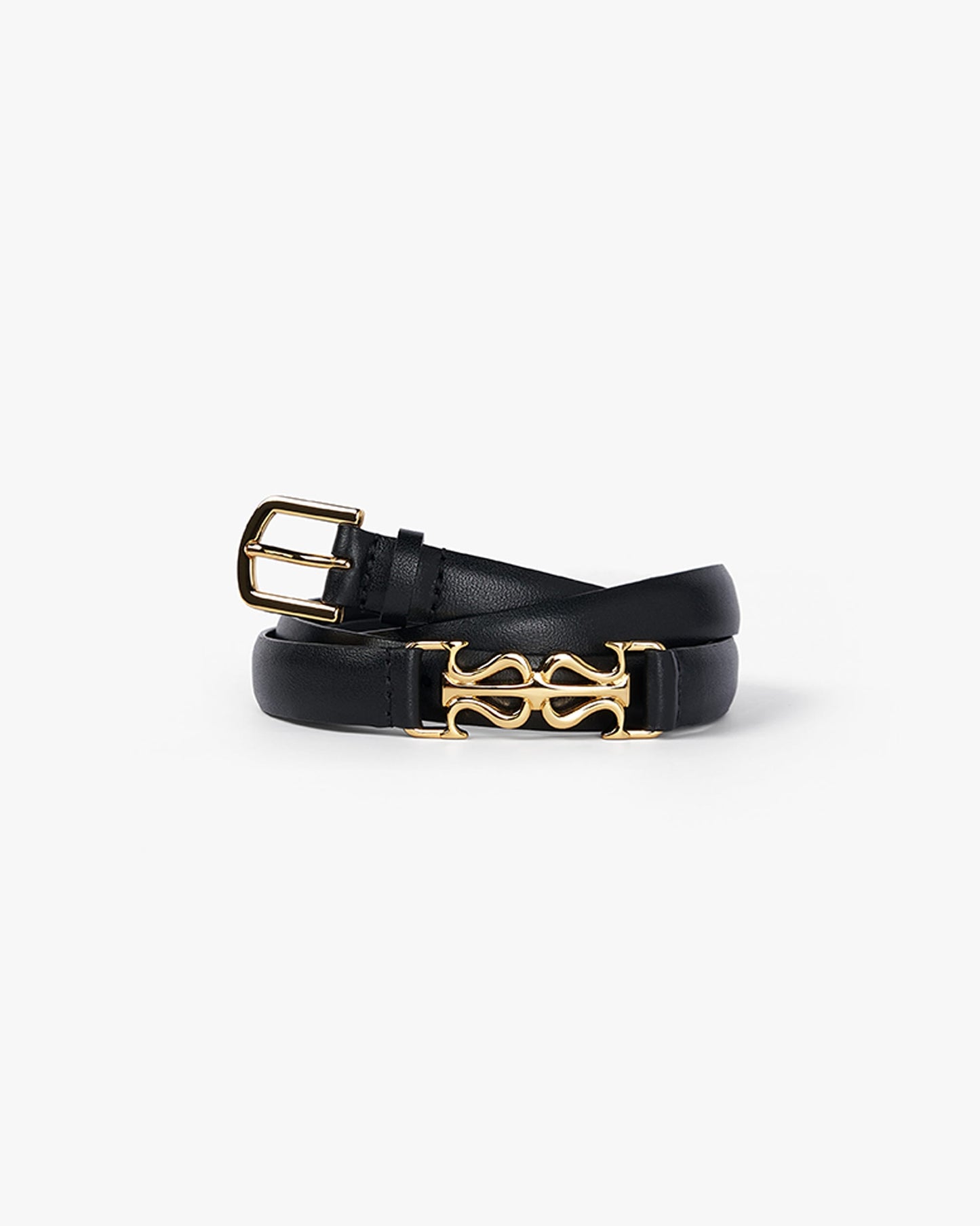 LS Clasp Leather Skinny Belt