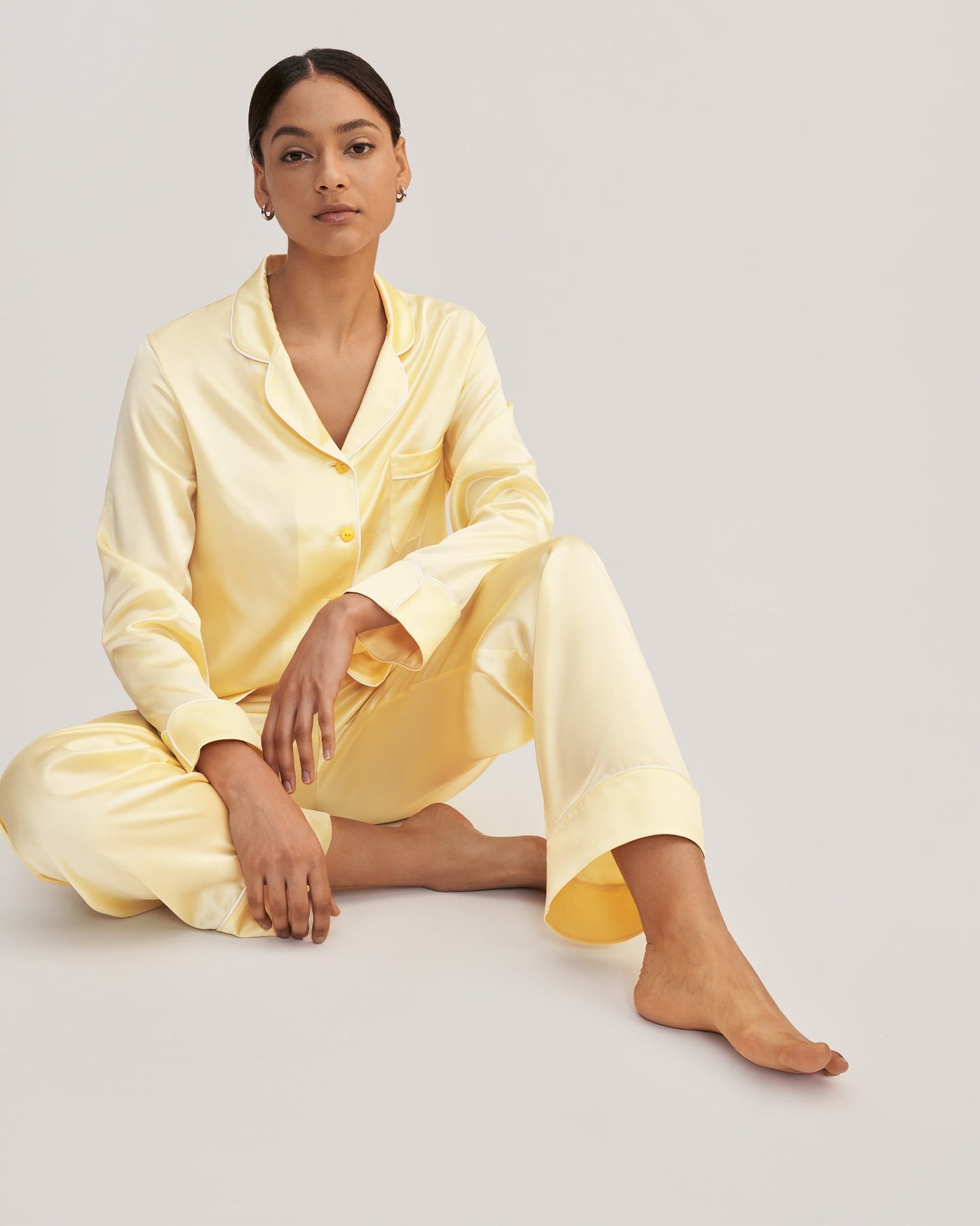 Golden Cocoon Silk Satin Pajama Set