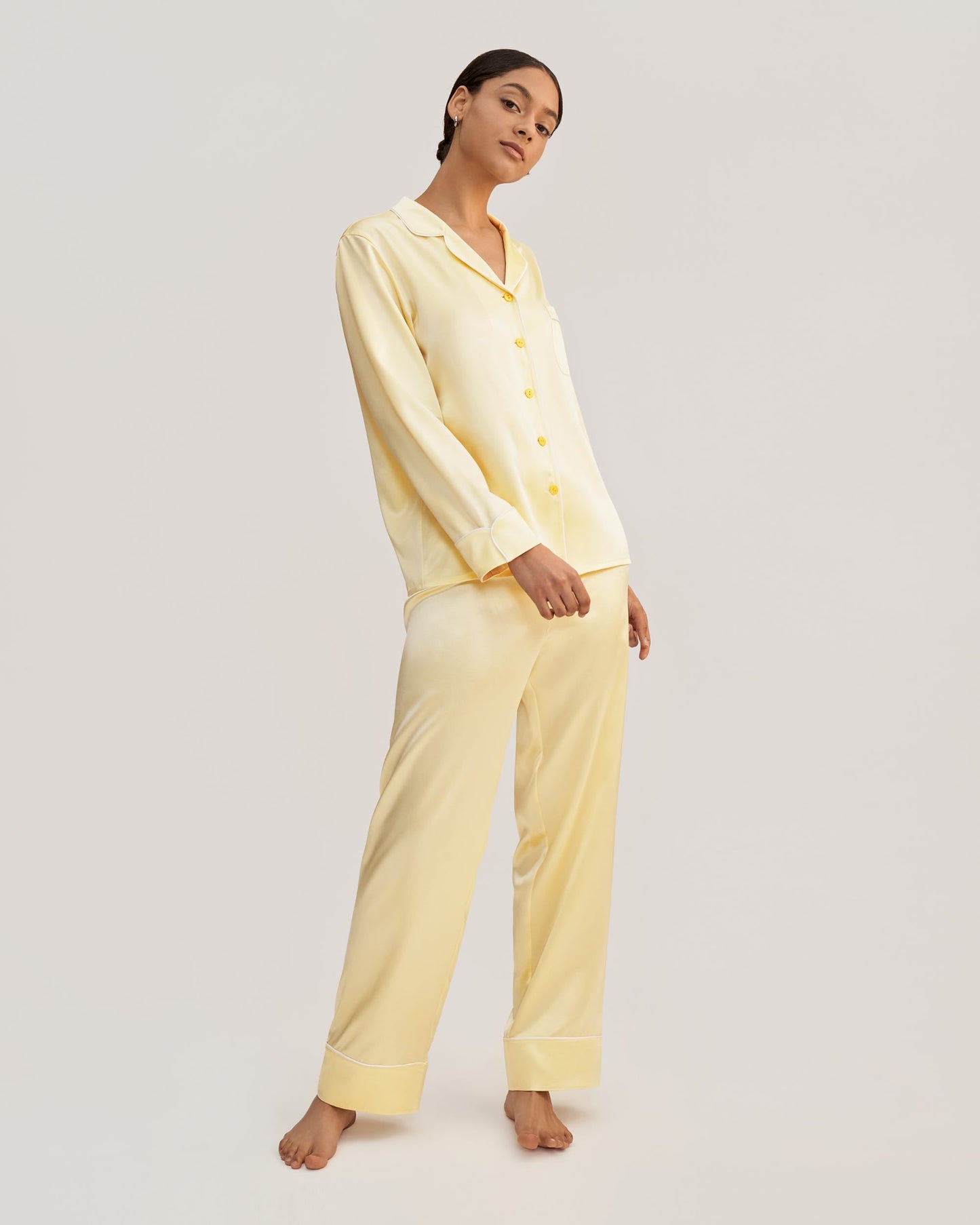 Golden Cocoon Silk Satin Pajama Set